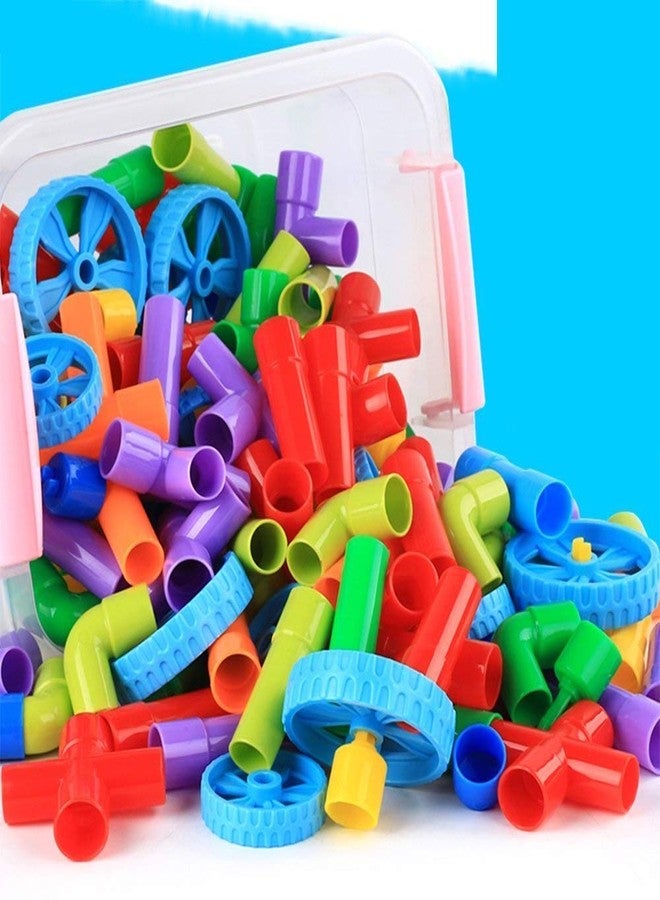 Funspark Educational Play and Learn Plastic Building Block Set Pipes Puzzle Set - Blocks for Kids (56 Pieces) - Blocks Game (Pipe Puzzle Building) Multi - Image 1